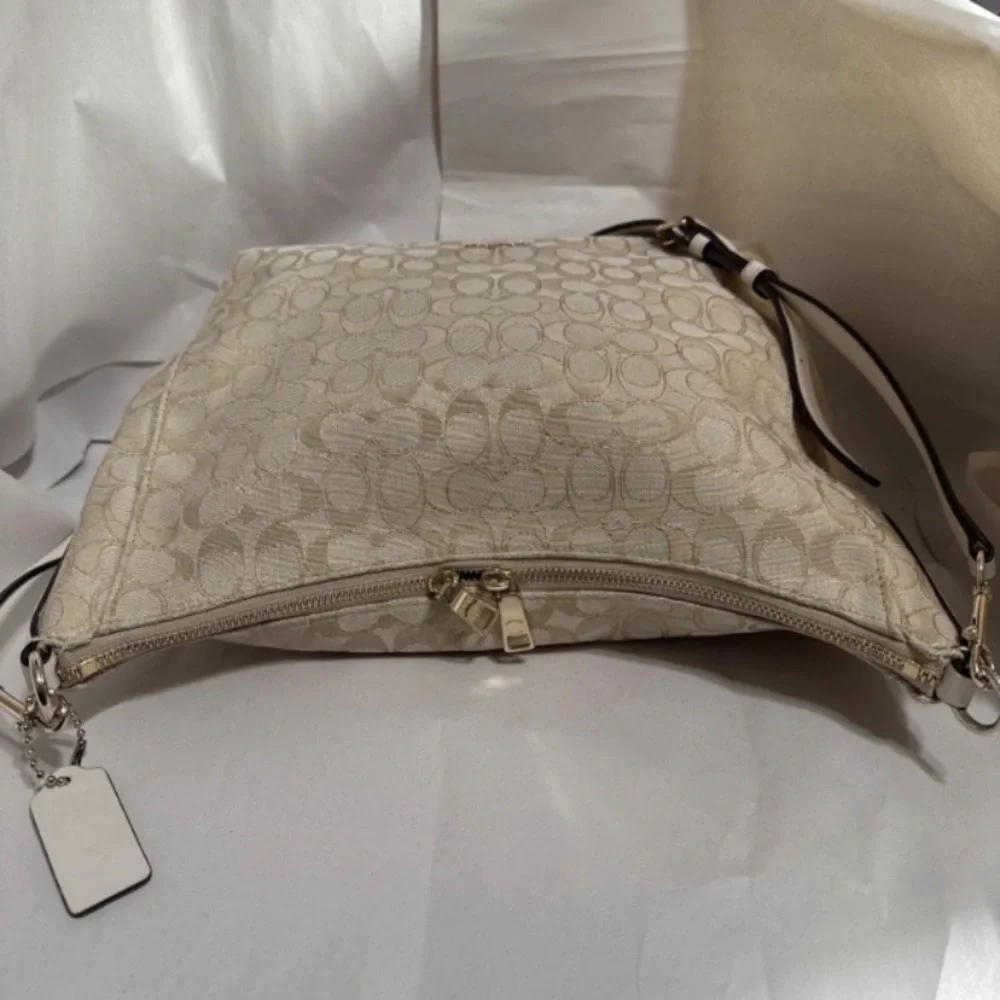 Coach Beige Signature Shoulder Bag​